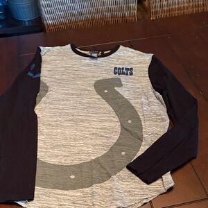 NFL Colts Team Apparel Heather Gray and Black Crewneck Tee